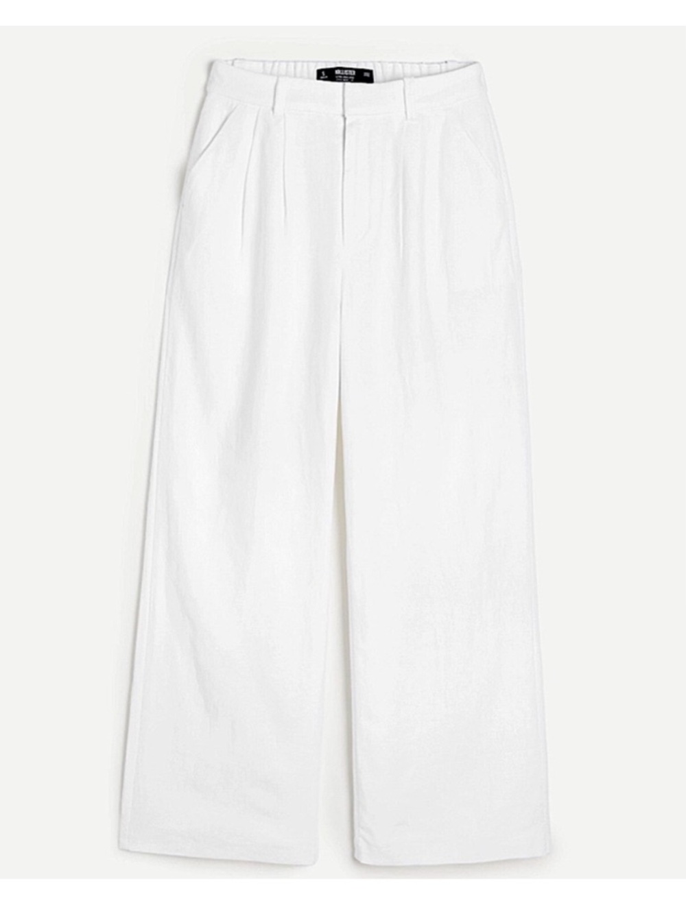 Hollister White Linen Wide-Leg Pants